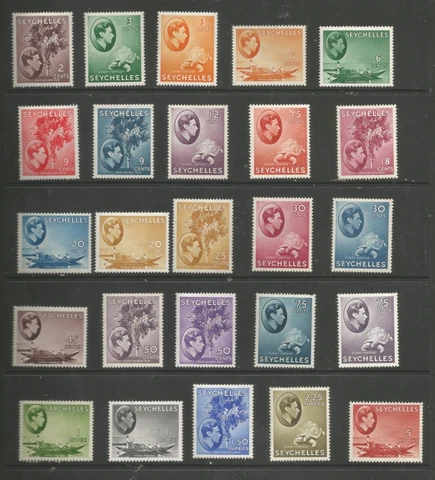 SEYCHELLES SG135-49 THE 1939-49 GVI SET OF 25 FINE LMM MINT CAT £550 MINIMUM Cover