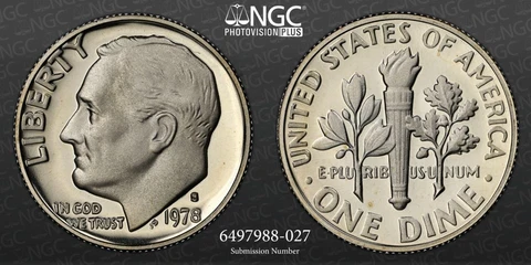 1978 S 10C Roosevelt Dime PF70 Ultra Cameo PR70 DCAM NGC PHOTO VISION SKU 3140 Cover