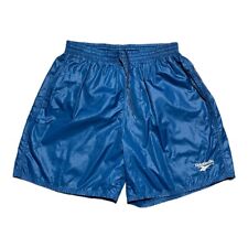 Vintage Reebok Athletic Shorts Mens Large Blue Polyester Embroidered Logo 90s.