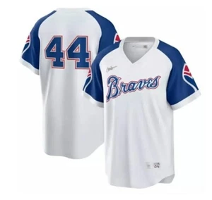 Maglietta Nike Atlanta Braves Throwback Cooperstown Hank Aaron taglia XL nuova - Foto 1 di 11