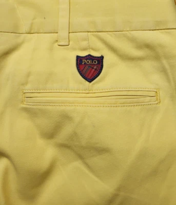 Polo Golf Ralph Lauren Fairway Fit Men 34 Yellow Pleated Cotton Chino Crest Logo - Image 1 of 4