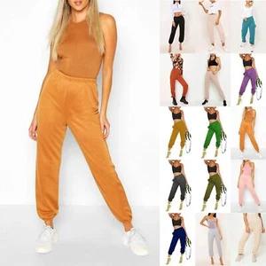 Ladies Womens Elasticated Waist Jogging Jog Bottom Joggers Fleece Pants Trouser - Picture 1 of 26