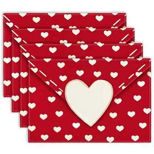 Valentine's Day Placemats Red Love Heart Envelope Table Mats 12 x 18 Inch Kit... - Picture 1 of 7