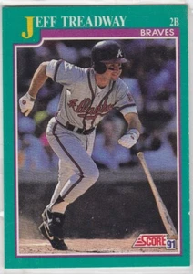 M) 1991 Score Baseball Trading Card - Jeff Treadway #219 - Foto 1 di 2