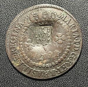 Brazil ND (1809) 10 Reis Copper Coin: Host 1791 5 Reis
