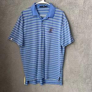 RLX Shirt Mens Large Blue Stripe 2018 US Open Shinnecock Hills Golf Polo - Picture 1 of 12
