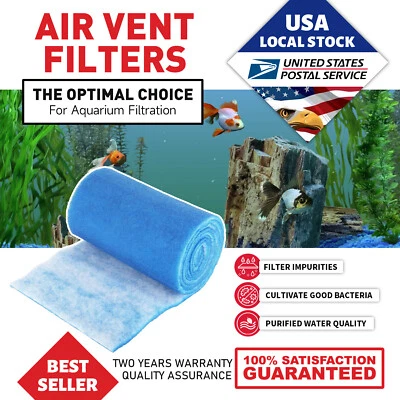 MODIGT 23ft Blue White Bonded Aquarium Media Pad 12" Wide Fiber Floss Filter Material