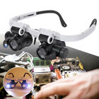 Helmet-mounted Hand Free Headband Magnifier W/ LED Lamp Len Magnifying Glasses
