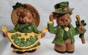 Clay Magic Ceramix St patricks day bears 10.5 inches tall. hand painted. - Picture 1 of 7