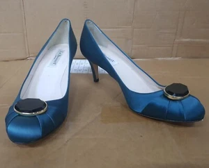 LK Bennett Women's Green Rhinestone Leather Heel Party/Cocktail Shoes UK 5.5 - Picture 1 of 7