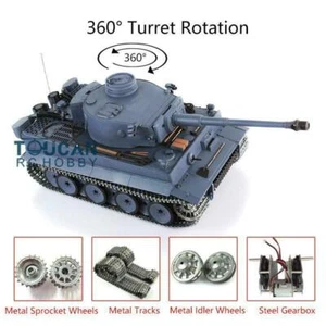 Henglong 1/16 7.0 3818 BB IR RTR RC Tank Tiger I 360° Rotating Metal Tracks - Picture 1 of 5