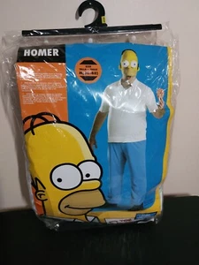 The Simpsons Homer Simpson Adult Men's Costume w/ Half Mask Size M (38-40) - Picture 1 of 6