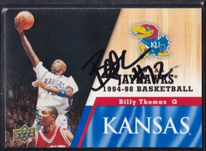 Billy Thomas Guard (1994-1998) KU JAYHAWKS SIGNED 2013 UD CARD AUTOGRAPHED - Picture 1 of 1