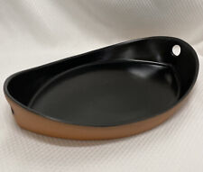 Paul Eshelman Pottery Small Boat Platter 14" Dish Black Satin Modern Minimalist