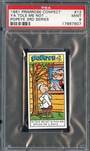 1961 PRIMROSE POPEYE 3RD SERIES #13 YA TOLE ME NOT PSA 9 *DS14497 - Picture 1 of 2