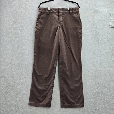 Pantalones Dickies Hombres Marrón 32 Chino Sarga FLEX Delgados Bolsillos Cónicos Trabajo 29" Entrepierna Foto 1 de 4