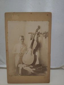 1880s Rare String Instrument Maker Occupational Job History CDV Photo Waldo WI - Picture 1 of 2