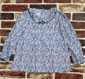 NWOT Shrimp & Grits Blue Floral Top Girls Size 7 - Picture 1 of 3