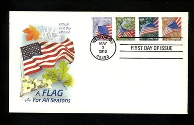 US FDC #4770-4773 Artcraft 2013 Weston MA bandera de Estados Unidos para todas las estaciones HC Foto 1 de 2