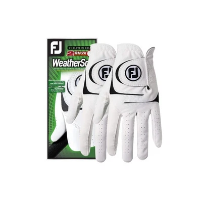 FootJoy Men's WeatherSof 2-Pack Prior Generation Golf Glove White Medium - Image 1 of 4