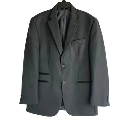Blazer Abrigo Deportivo Sean John Pindot Hombre 40R Negro Borde Satinado Preppy Semi-Formal Foto 1 de 4