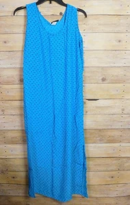 Vintage California Krush Kleid Large Blau Ärmellos Made In USA Sommer - Bild 1 von 9