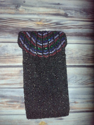 Vintage Neiman Marcus Beaded Sequined Snap Eyeglass Holder Case Purse Art Deco - Image 1 of 4