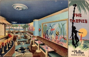 HOTEL KANSAS CITY, MISSOURI POSTCARD Hotel Phillips, The Tropics Cocktail Lounge - Picture 1 of 2