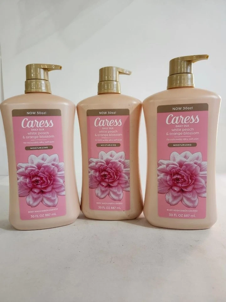 Paquete de 3 Jabón Corporal Hidratante de Seda Diaria Caricia Naranja Melocotón 30 OZ cada uno, Tamaño Jumbo Foto 1 de 3