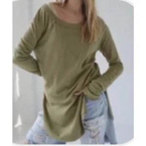 We The Free Women's Snowy Thermal Tee Size XL Green Long Sleeve Tunic  - Picture 1 of 8