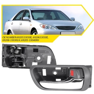 Door Handle Inside Gray Chrome Left+Right Pair Set For 2002-2006 Toyota Camry T - Picture 1 of 10
