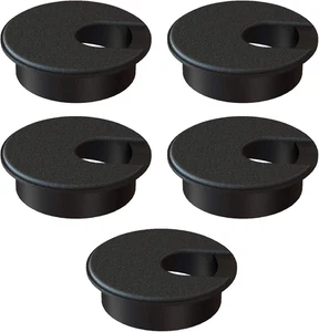 Passacavo Scrivania 2 Pollici (50 Mm) Confezione da 5-Copricavi Plastica ABS Nero per Arra - Foto 1 di 12