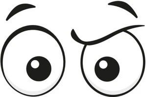 Googly Eyes Confused Vinyl-Aufkleber 6 Zoll breit - Bild 1 von 1