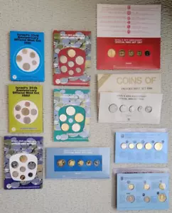 10 Piefort Proof Mint Sets of Israeli Coins, 1981 to 1990 - Picture 1 of 11