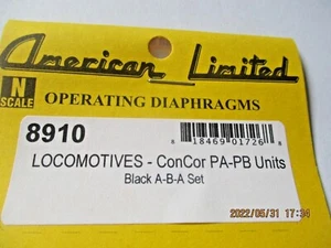 Diafragmas operativos American Limited # 8910 negros con Cor PA-PB locos escala N - Imagen 1 de 6