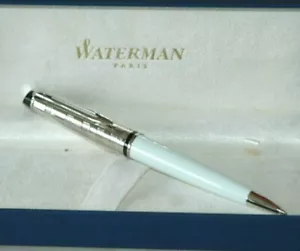 MAGNIFIQUE STYLO BILLE WATERMAN EXPERT DELUXE BLANC NEUF DE STOCK EN BOITE R10 - Imagen 1 de 11