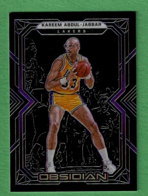 Kareem Abdul Jabbar 2021-22 Panini Obsidian 141 ELECTRIC PURPLE ETCH /99 Lakers  - Image 1 of 2