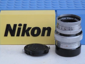 RARO Nikon RF S montura Micro Nikkor 5 cm f:3,5 NKJ lente con tapas, VENDEDOR DE EE. UU. "LQK" - Imagen 1 de 5