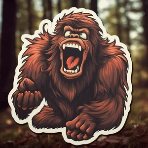 Bigfoot Roaring Sticker, Cryptid Sticker Decal, Decal for Car Truck Window - Picture 1 of 7