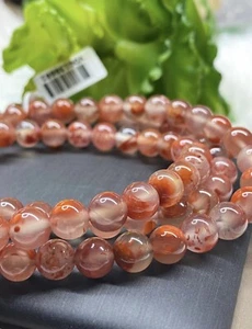 Nanhong Agate Purple Flashy 7.3MM bead bracelet, L64CM/25”, - Picture 1 of 6