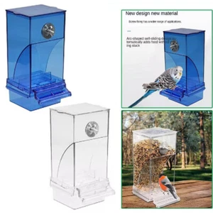 Auto Bird Feeder Cup No Mess Bowl Cage Automatic Feeding Canary Parrot Cockatiel - Picture 1 of 14