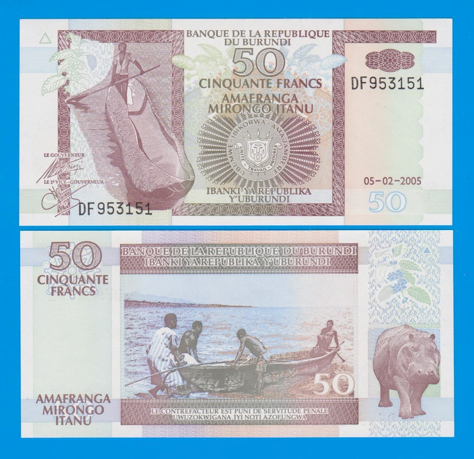 Burundi 50 Francs P 36e 2005 UNC ( P 36 e ) - Image 1 of 1