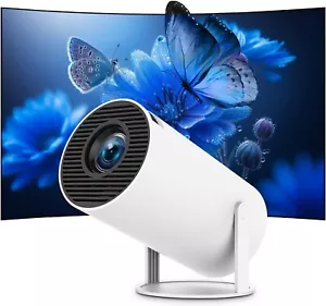 Mini Proiettore 4K WiFi 6 & BT 5.0 1080P, 180° Girevole Auto Keystone Android 11 - Foto 1 di 12