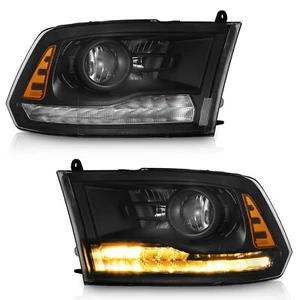 For 2013-2018 Dodge Ram 1500 2500 3500 Factory Projector Headlights LED DRL L+R - Picture 1 of 10