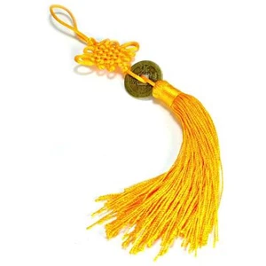 FENG SHUI FORTUNE COIN TASSEL GOLD Hanging Cure NEW Health Spiritual Yang Chi - Picture 1 of 4