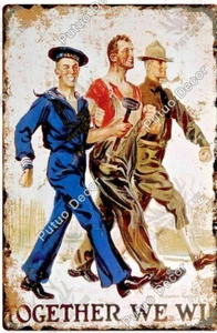 Together We Win Blechschild 12" x 8" - Bild 1 von 2