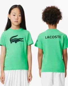 LACOSTE SPORT Kids Mutua Madrid Open Edition Tennis T-Shirt Green Size 10 - NWT - Picture 1 of 23