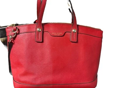 Bolso de mano Henri Bendel de cuero rojo con asa superior y correa Foto 1 de 4
