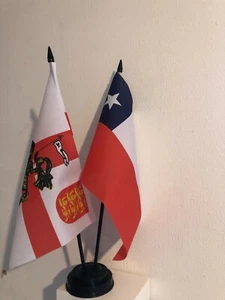 ST GEORGE CHARGER AND CHILE TABLE FLAG TWIN SET 9X6" 22.5cm x 15cm - Picture 1 of 1