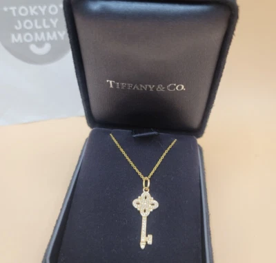 Tiffany ＆Co. Victoria Mini Key Pendant Diamond Necklace Platinum K18 Yellow Gold - Image 1 of 4